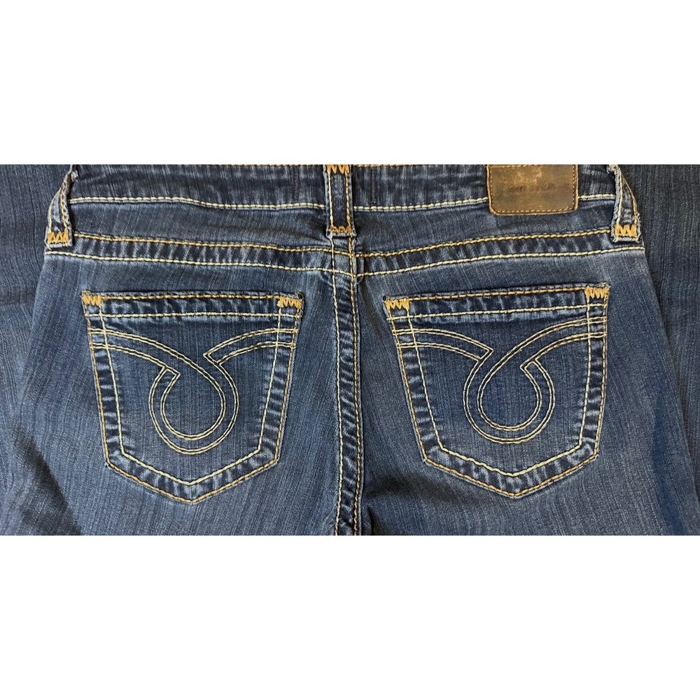 Big Star Liv‎ Low Rise Flare Jeans Dark Wash Contrast Stitch Women's 30R - Picture 10 of 10